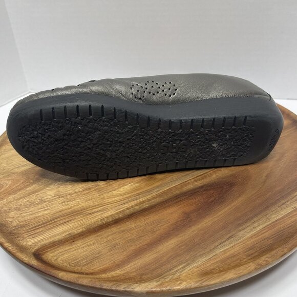 SAS Womens Soft Step Heel Leather Moccasins Size 7M Pewter‎ Gray - Picture 15 of 16
